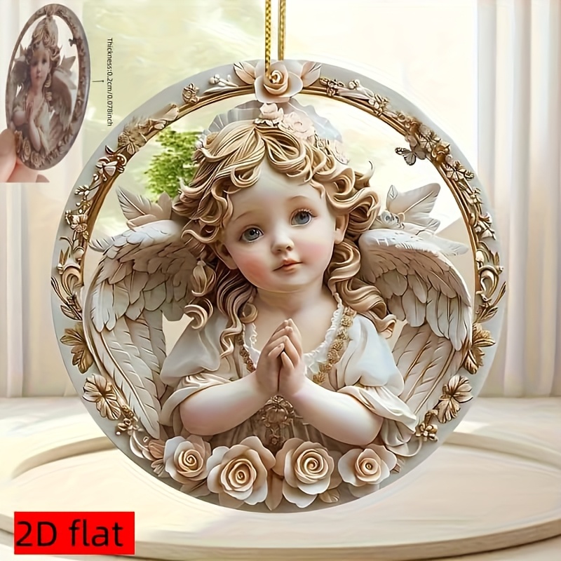 TEMU 2d Flat, 2d Flat Acrylic Chandelier - Bohemian-style Christmas Decoration With & Golden Accents, No Power Required, Lightweight Home/office