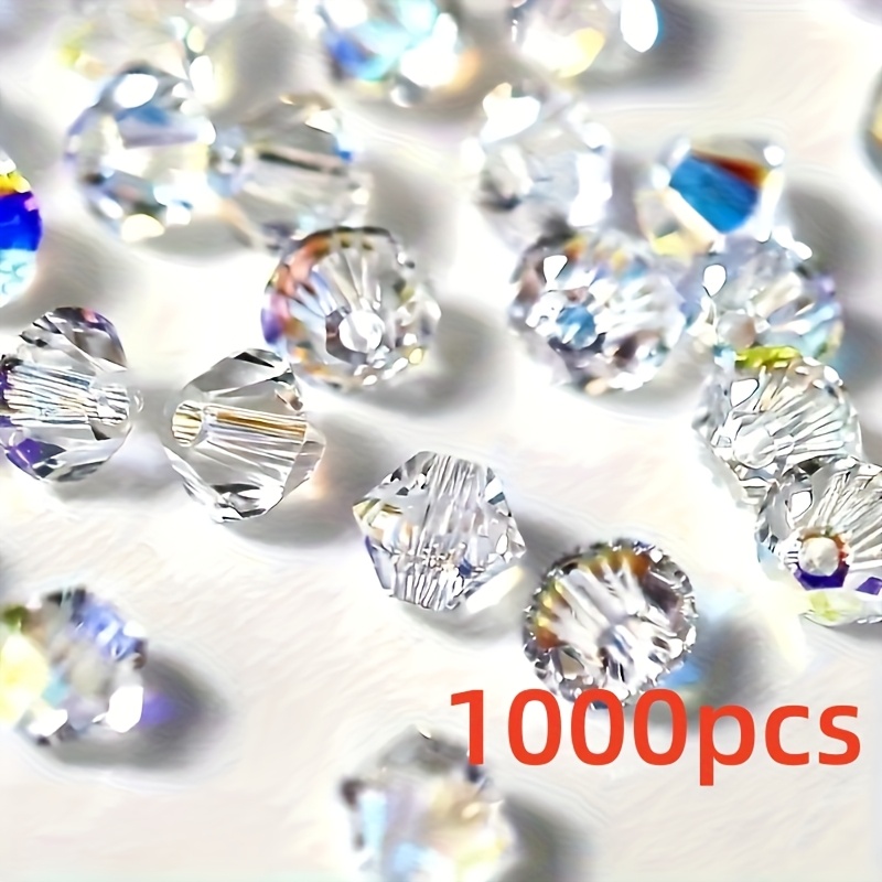 Image of 3mm Crystal Beads With Holes, About 1000pcs, Glass Spacer Beads, Suitable For Bracelet Making, Necklace Weaving, Hairpin Additions, Jewelry Materials