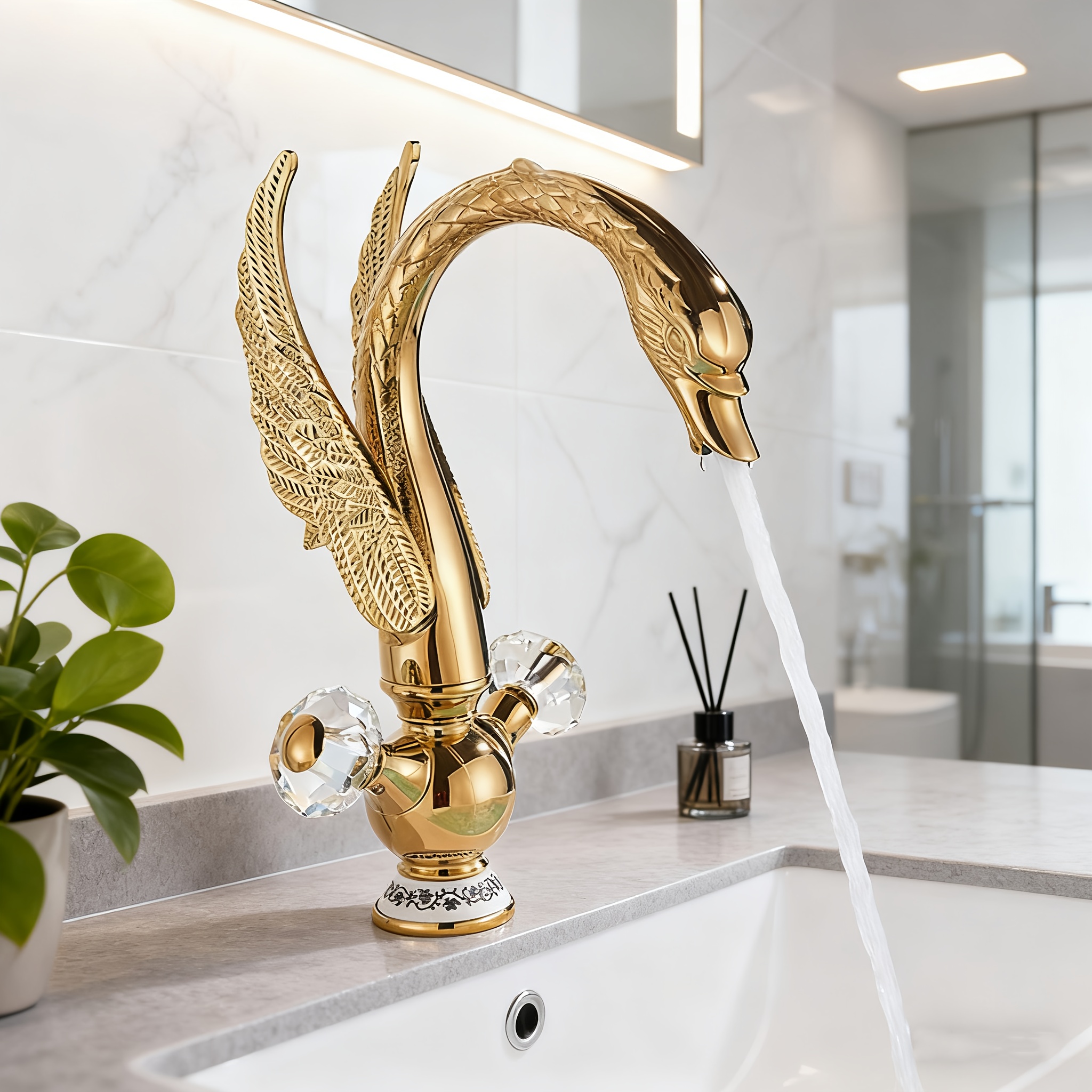 Swan Basin Faucet Countertop Bathroom Faucet Hot And Cold Mixed Faucet Bathtub Faucet Tap