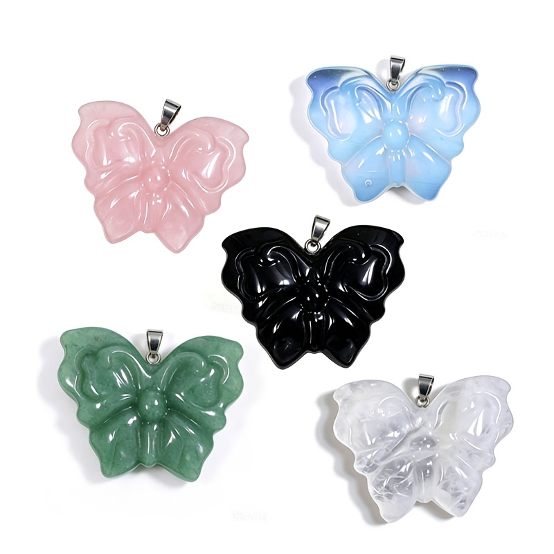 Elegant Handmade Carved Butterfly Pendant