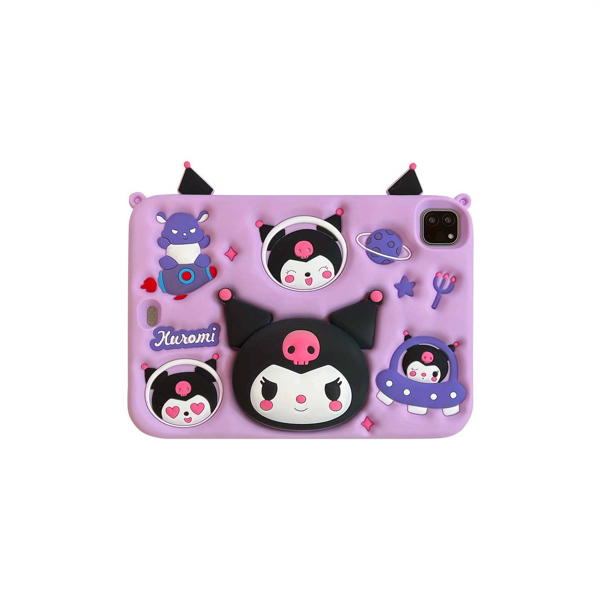 [Cute Kuromi Case] Sanrio Kuromi Tablet Case | Cute Aesthetic Soft Shell, Cartoon Luxury Silicone Protective Case For iPad