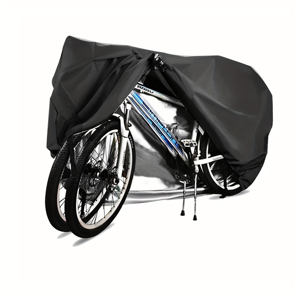 

Waterproof & Anti-uv Bike Covers For 2 Or 3 Bikes, 2xl Size Outdoor Lockable Polyester Cover For Mountain, Road, And Electric Bicycles - Black