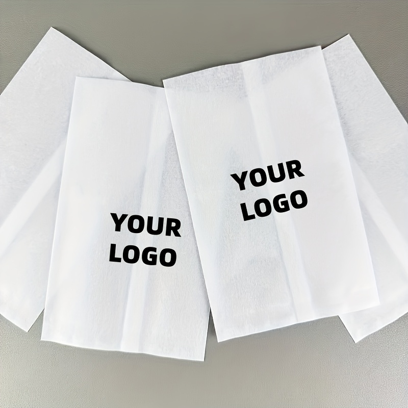 TEMU White Blank Paper Gift Bags, Handle-less Decorative Packaging Bags, Personalized Custom Logo Or Image Party Favors And Giveaway Bags,