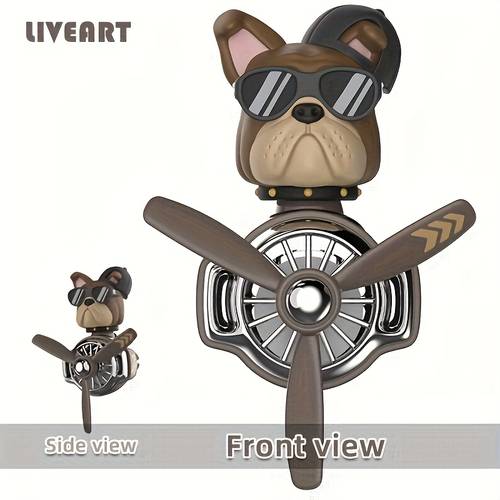 3d rotating airplane bear car air fresheners accessories interior decorations fan vent clips fragrance diffuser shaking bear and poodle flyer car air freshener outlet decoration