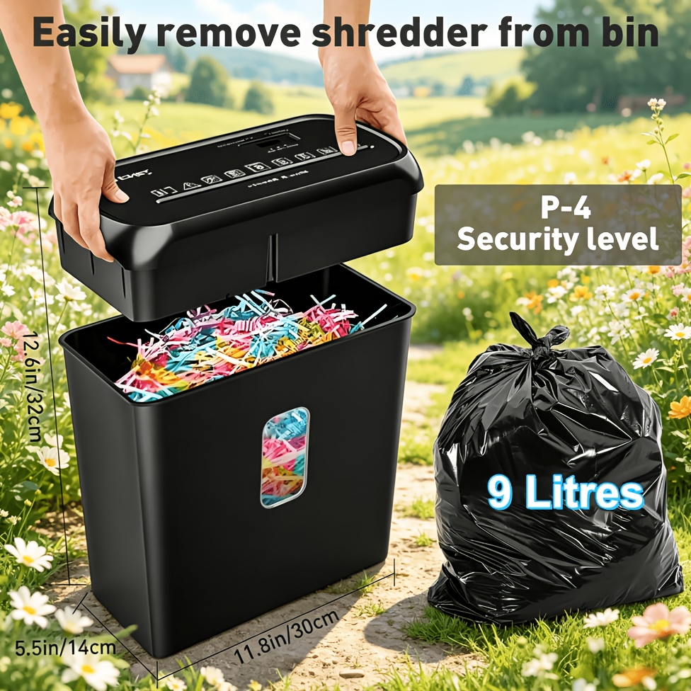 6-sheet Paper With Auto Reverse, 9l Waste Bin, Protection & 220v Eu Plug For Home Office