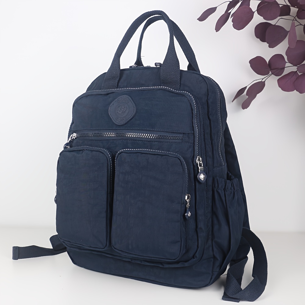 TEMU Multi-pocket Nylon Laptop Bag, Lightweight Casual Backpack, Large Capacity Travel Backpack-laptop Backpack With Multiple Zipper Compartments,