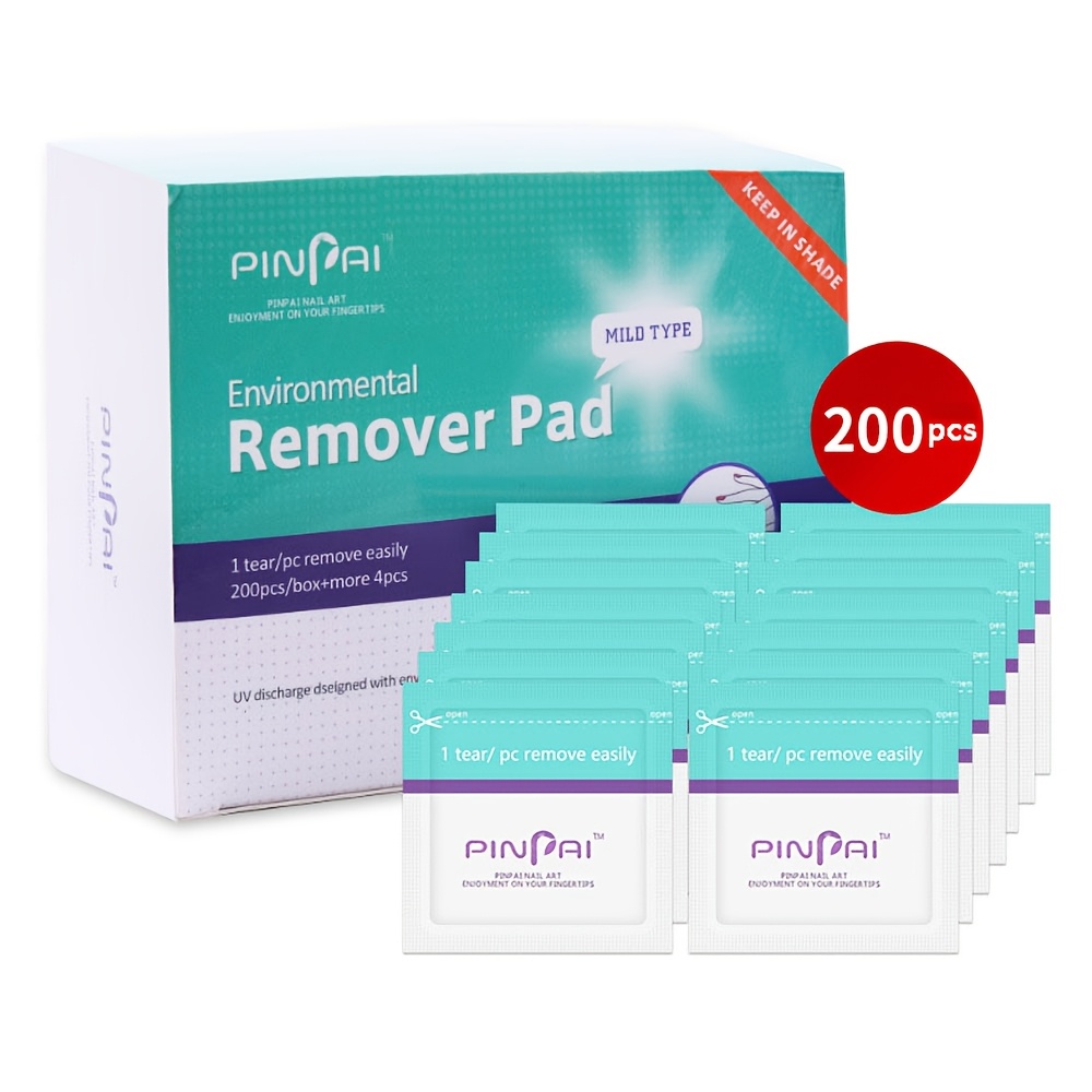 Image of 200pcs Remover Pads Nail Polish Remover Wipes, Individually Wrapped Pre- Nail Wipes For Gel/glitter/shellac Removal, Travel-friendly Portable Tear-open Pads For Use
