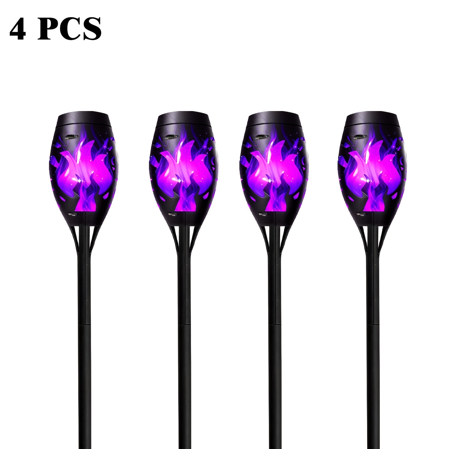 E-shop 4/8/12 Stück Solar Licht für Außen, Automatische Ein/Aus Solarbetriebene Flackernde Feuer Laterne für Halloween Dekorationen - für Gärten,