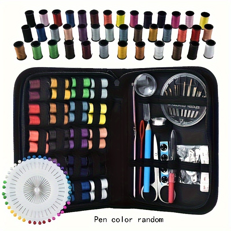 TEMU Compact Sewing Kit - 67/128pcs Set With 24 Assorted Colors Thread, Needles, Scissors & More - Repairs