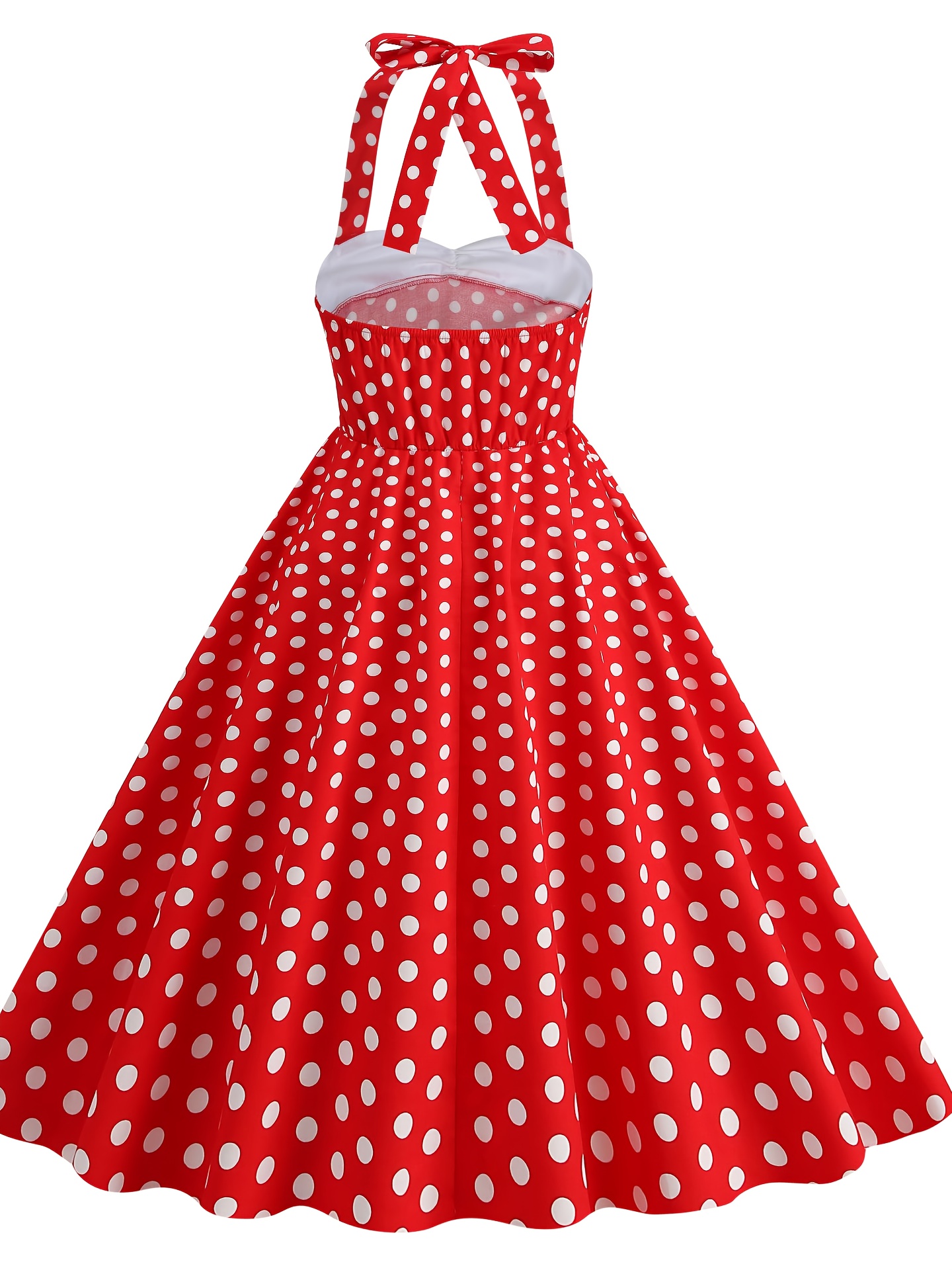 womens vintage inspired polka dot halter neck dress 50s - Temu Portugal