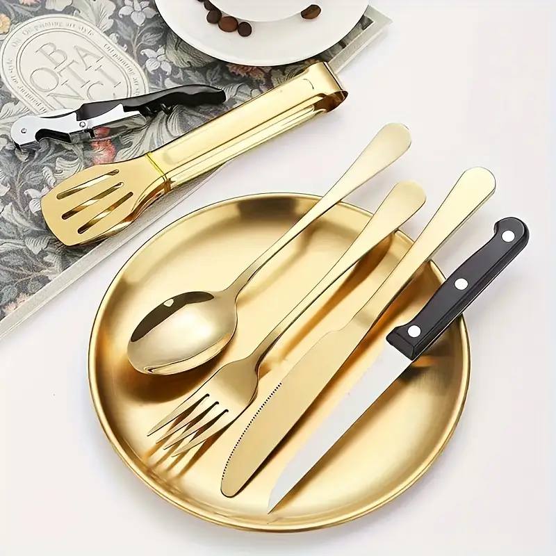 customizable stainless steel utensil set with spoon fork and knife camping essentials portable storage case ideal for holidays and everyday use camping utensils polished durable utensils Product details 4