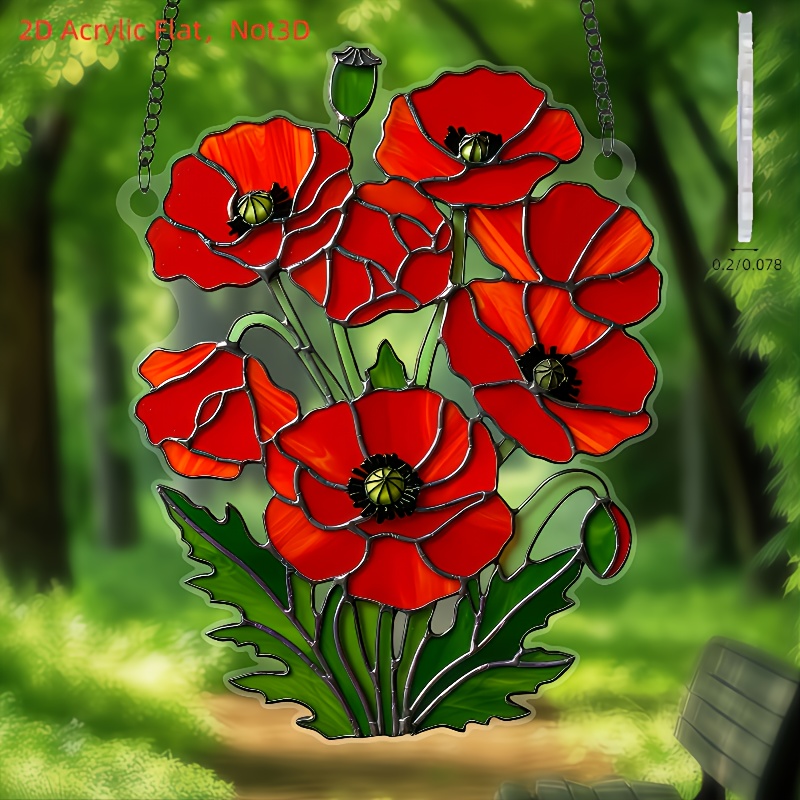 TEMU 2D Flat - . 2D Flat Acryl Design, lebendige Gartendekoration, einzigartig geformt für Wand- und Veranda-Kunst, als Geschenk für Neujahr,