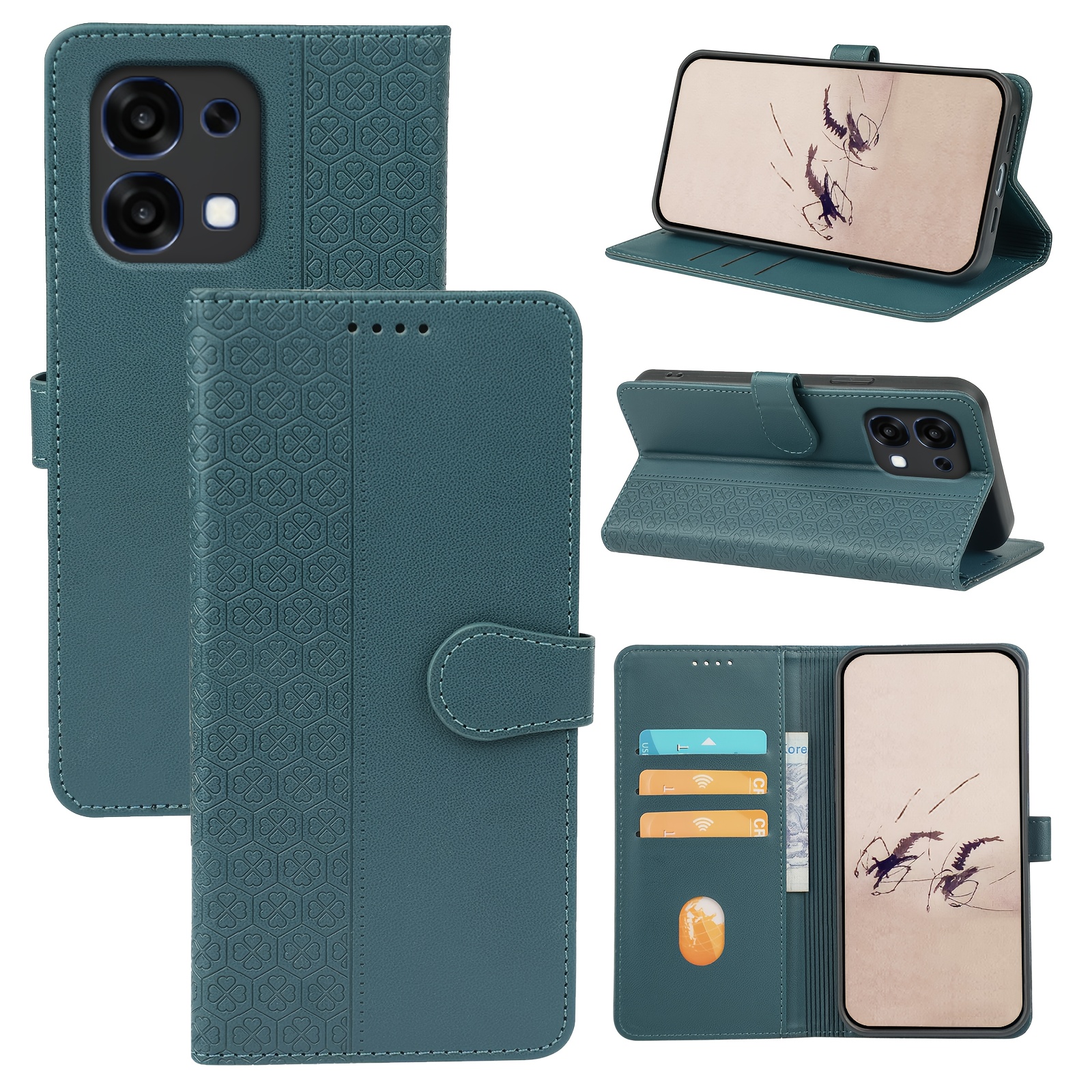 TEMU Phone Case - A Flip Phone Case Suitable For Oppo A6 Pro, Made Of Pu Synthetic Faux Leather, A Comfortable Feel, Is Sturdy And Durable, Fits The