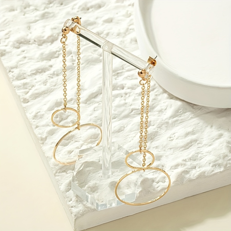 Geometric Circle Dangle Earrings Alloy Jewelry for Women