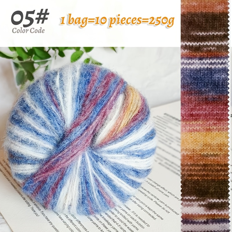 TEMU 250g 1 Grand Sac de Laine Style Teinture à l'Huile, Matériel DIY pour Tricoter Pulls Hommes et Femmes, Écharpes, Chapeaux, Châles, Manteaux,