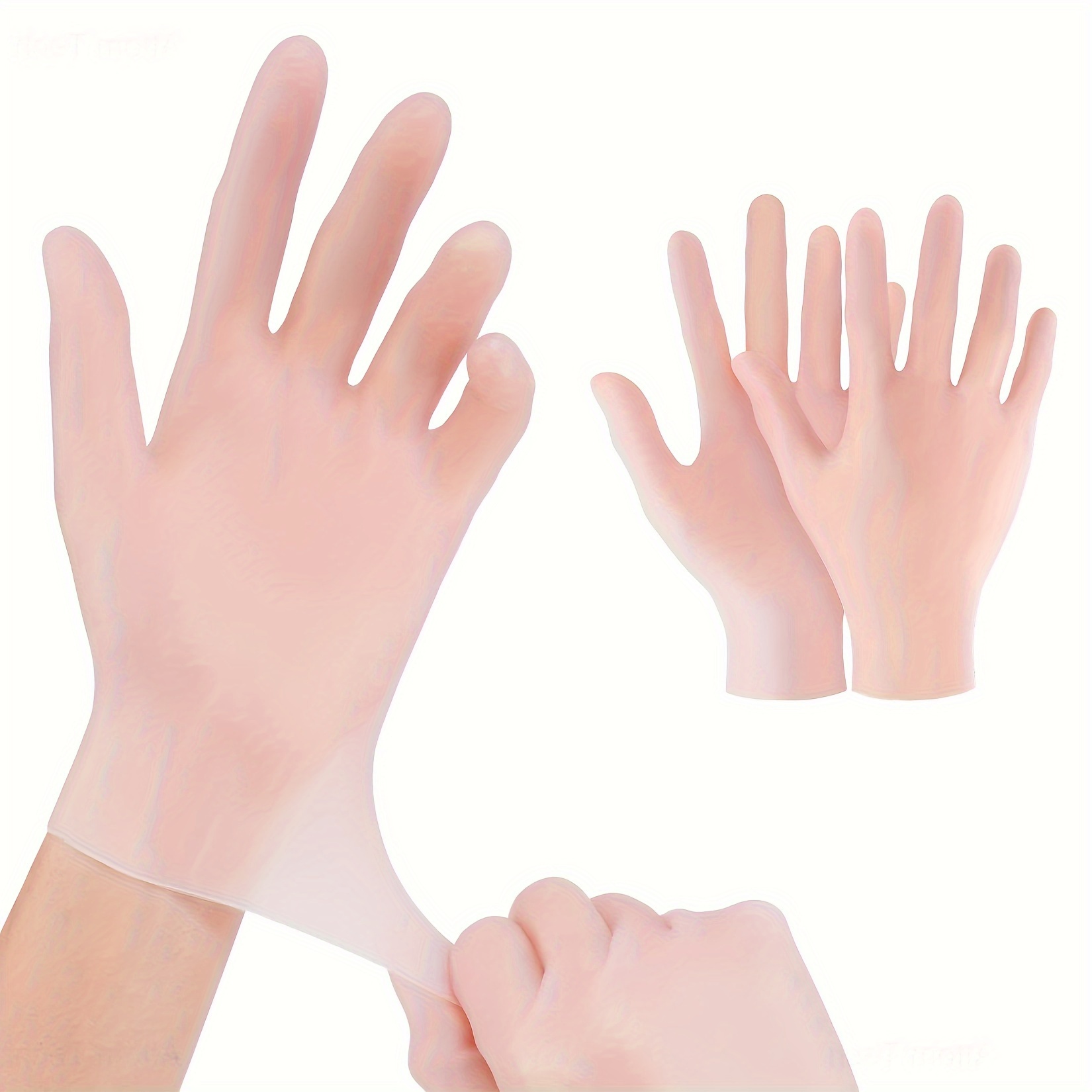 

1 Pairs Moisturizing Gloves, Gel Spa Hydrating Gloves,soft Silicone Gloves,lotion Gloves(apricot Or Pink)