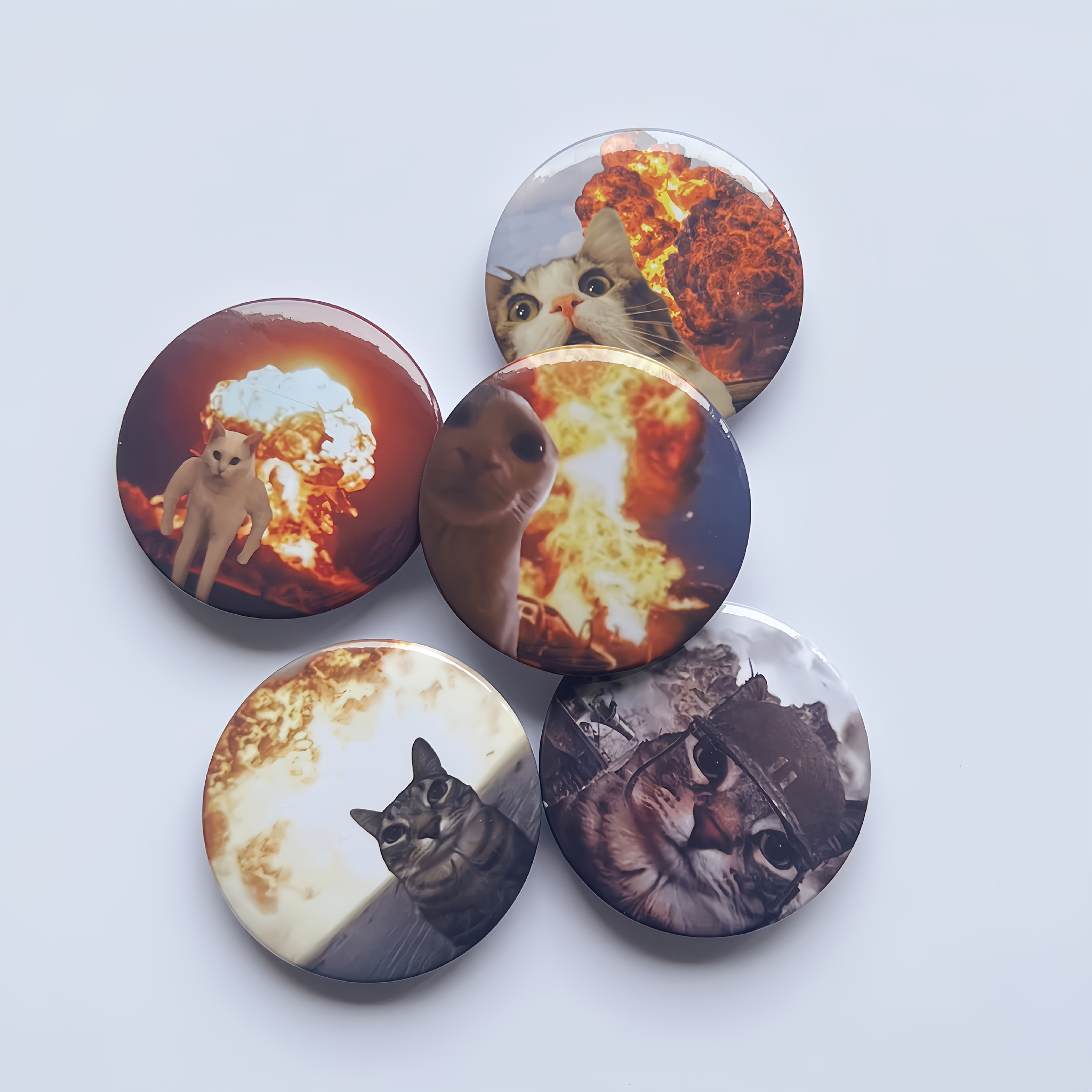 TEMU Lot de 5 broches Chat Flamme pour homme, insigne épingle identique des étudiants, adapté aux vêtements, chapeaux, sacs à dos - Accessoires de