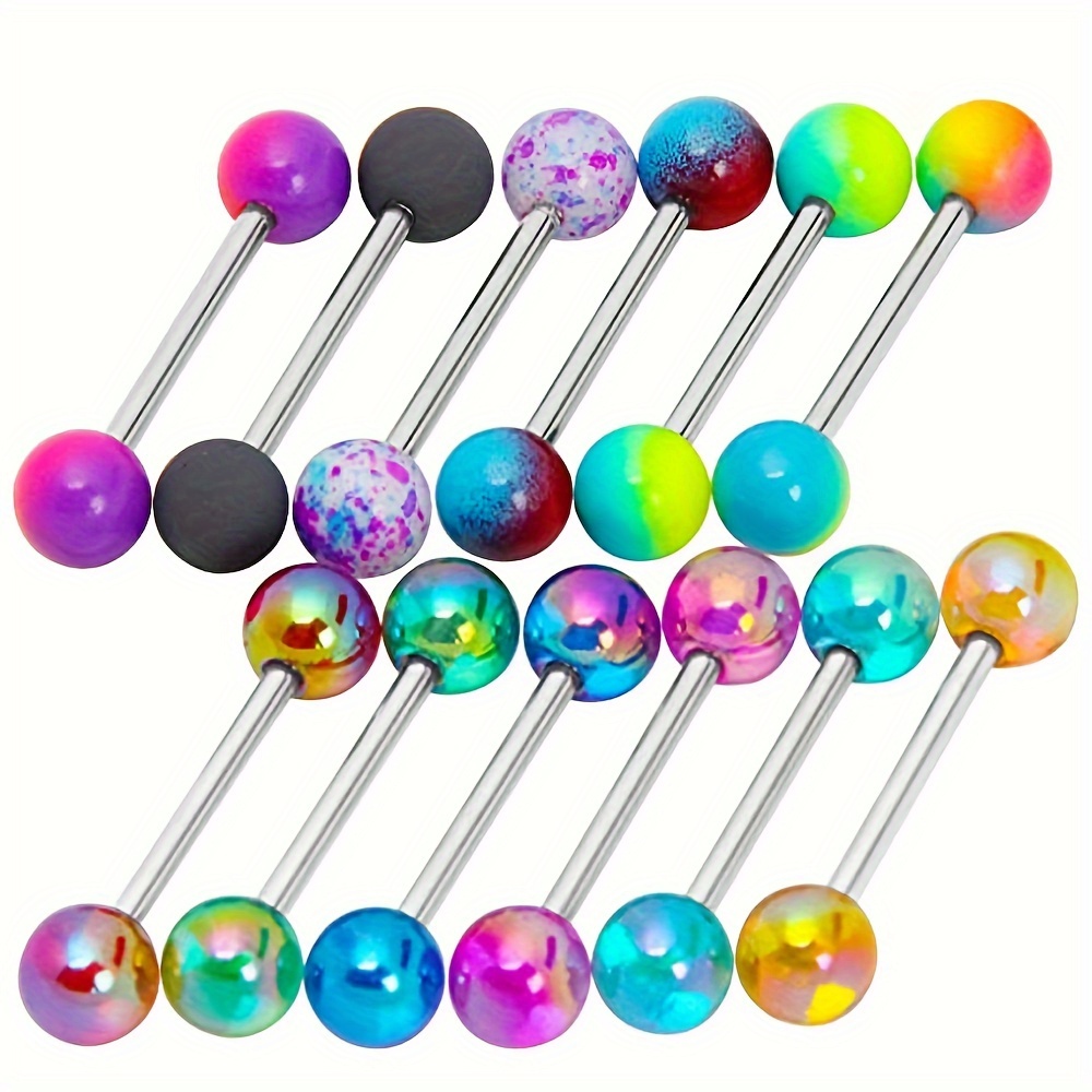 

Acrylic Candy Color Tongue Barbell Set - Suitable For Gifting, Parties, And Dances - No Plating, No Setting, Acrylic Material