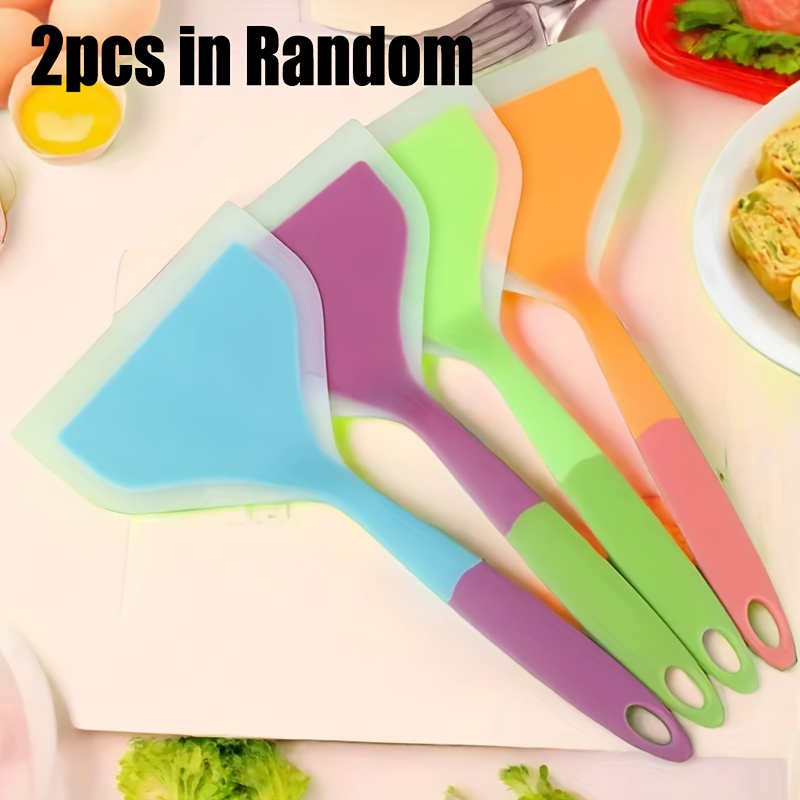 TEMU 2pcs Kitchen Cooking Spatula, Special Spatula For , Food-grade Soft Spatula That Won't Damage The Pan, Stir-frying And Stirring Spatula,