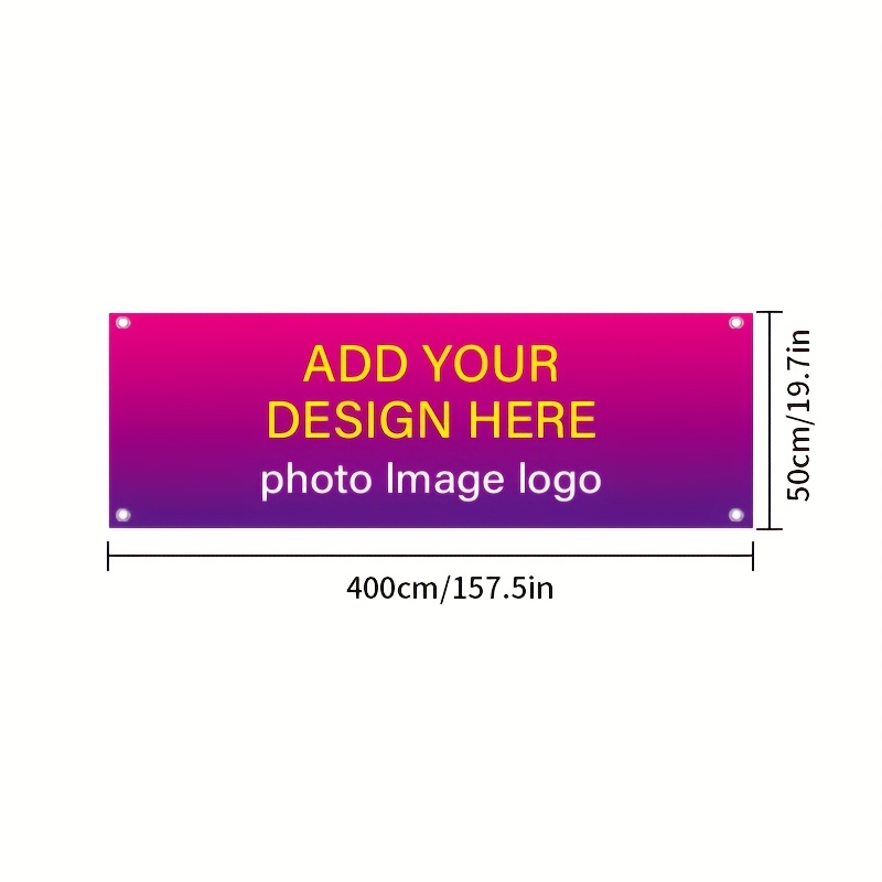TEMU Bannière personnalisable 50 cm de largeur, options de longueur 2 m, 3 m, 4 m, 5 m - Résistante aux UV pour décoration de "Man Cave" avec œillets