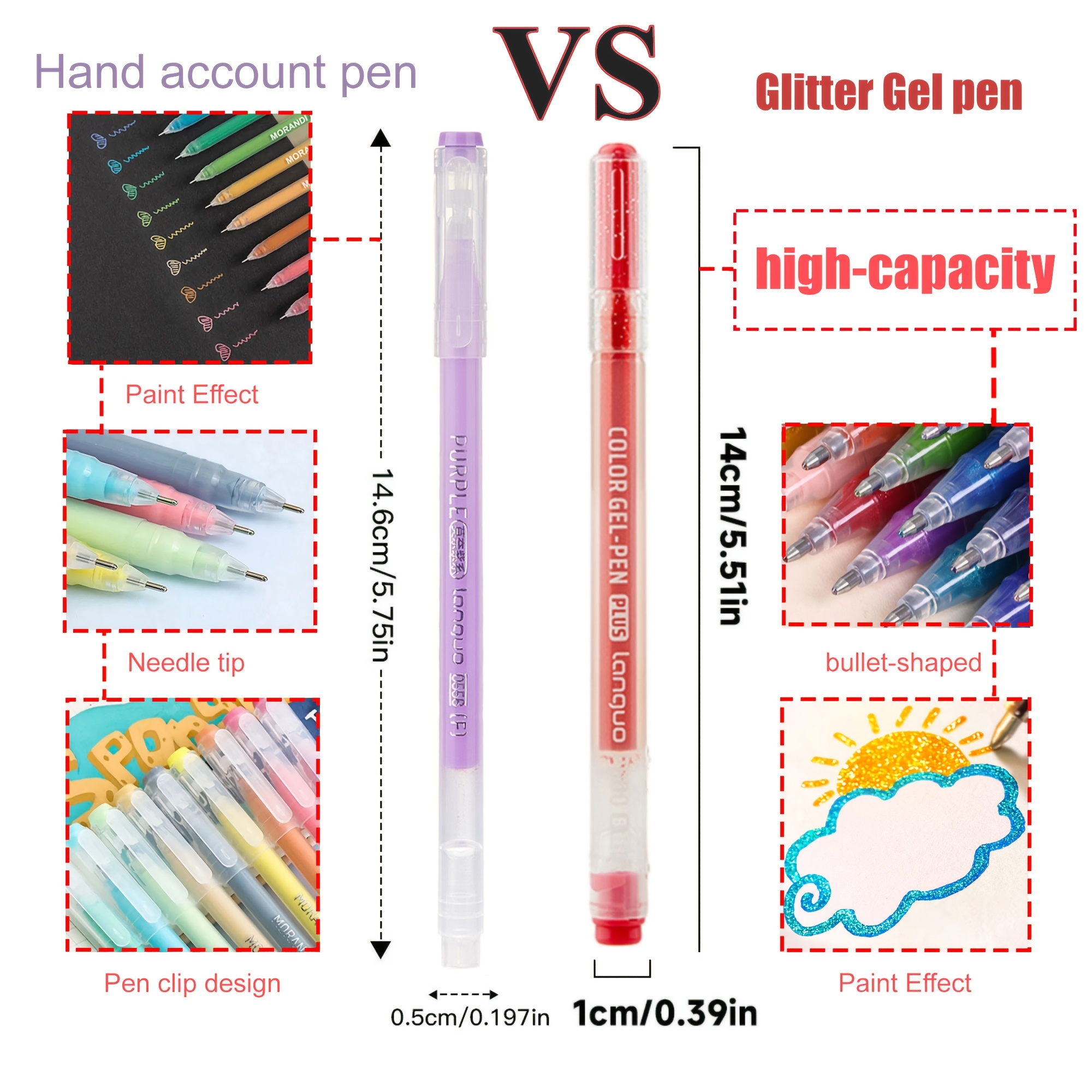 LANGUO Colored Gel Pens Set with 243/290pcs for Smooth Writing