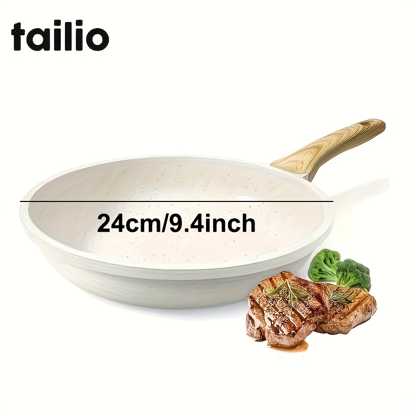 White Minimalist Non-Stick Frying Pan for Modern Kitchens