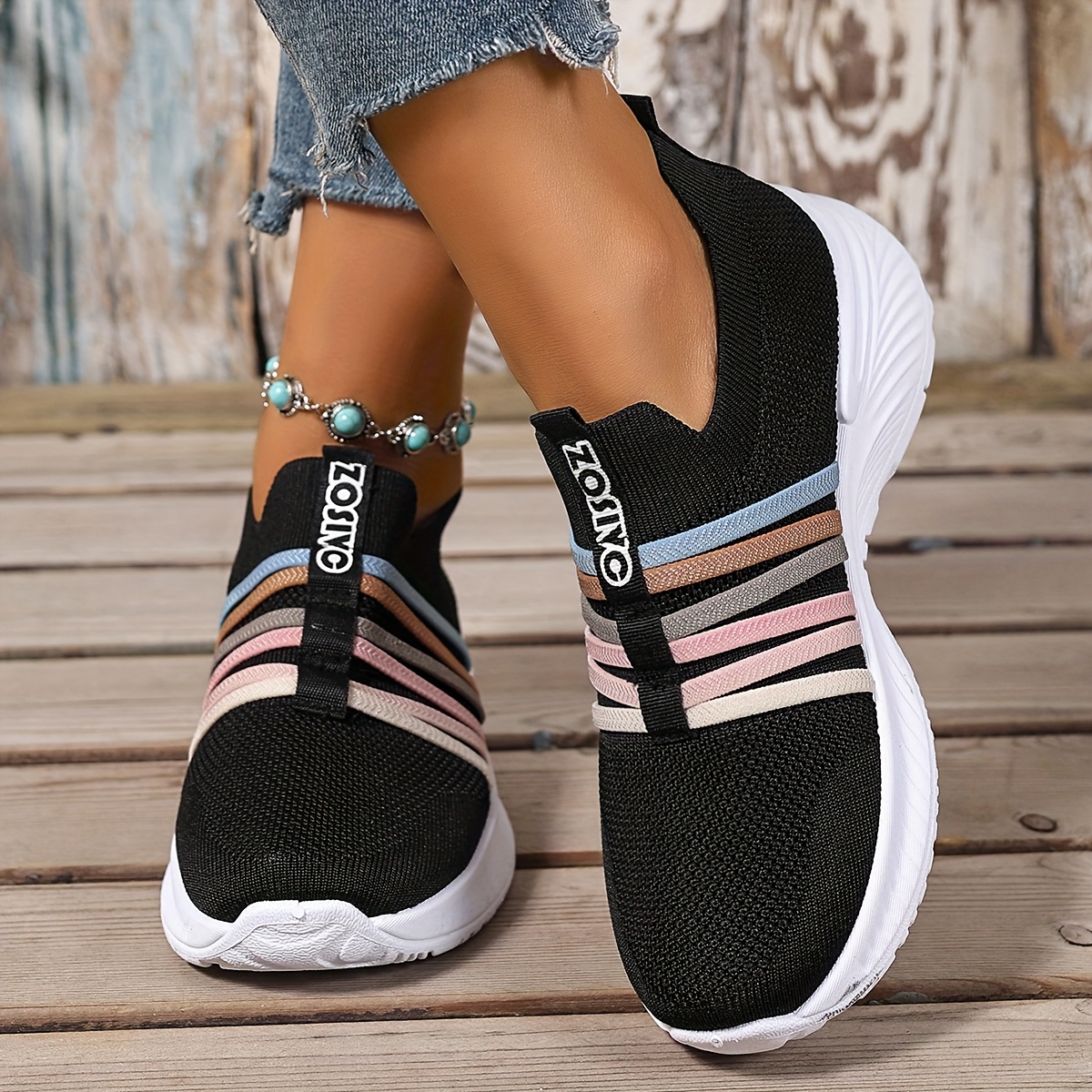 Image of Plus-size Women' Summer Casual Sneakers, Mesh Breathable And Comfortable Outdoor Running Shoes, Beach, Vacation, Camping Leisure Shoes, Women Shoes