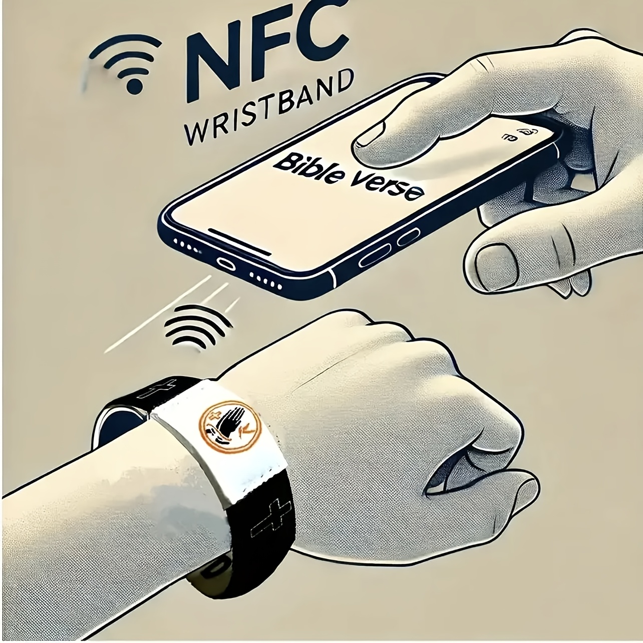Women's Nylon Bible Wristband with NFC Scripture