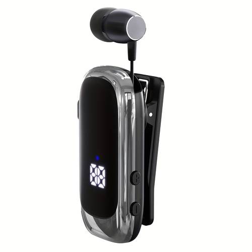 k88 wireless clip on headset headphones stereo earphones sports vibration reminder voice number type c charging