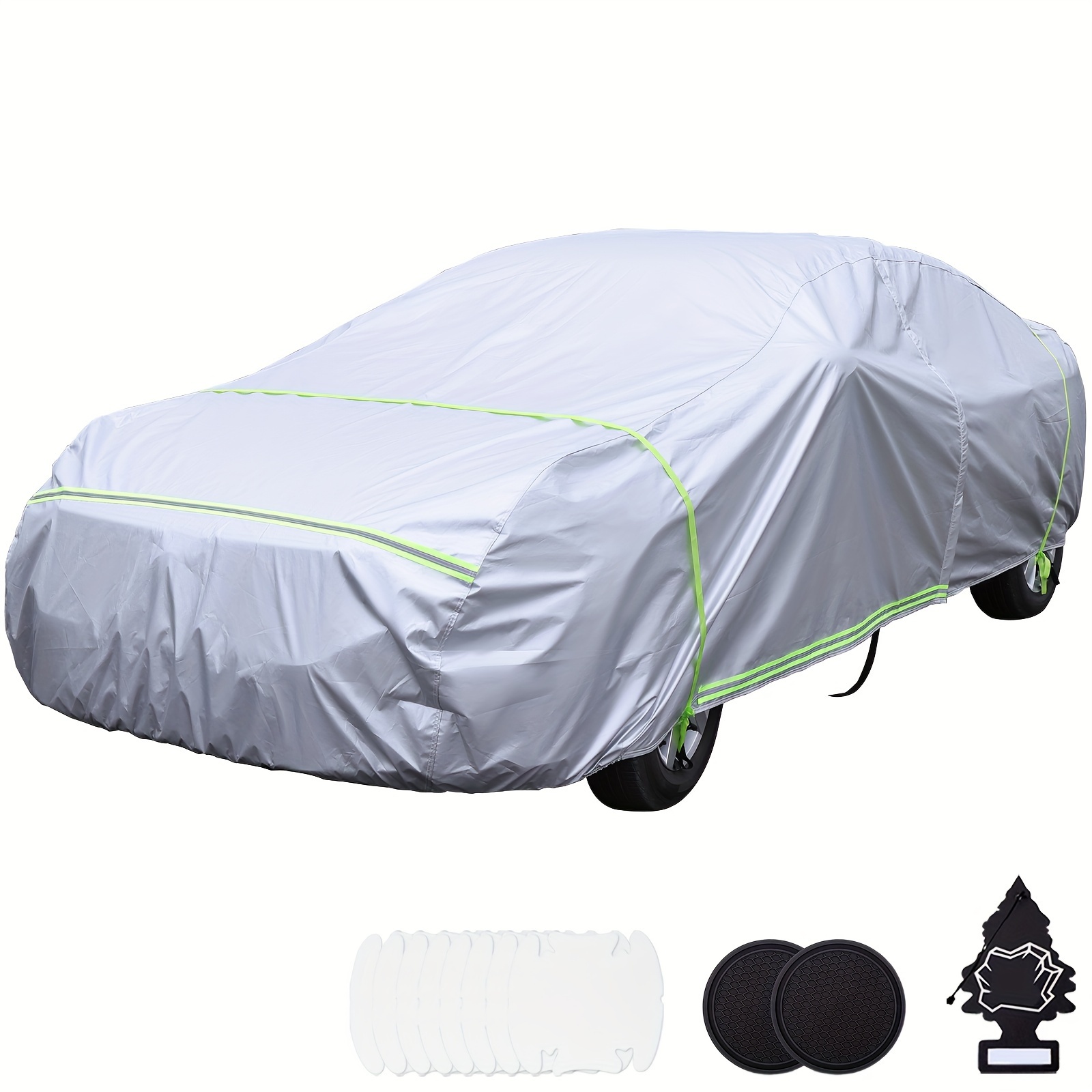 

Car Cover Waterproof All Weather 6 Layers Snowproof Windproof Full Exterior Covers Uv Protection 210d Oxford Universal Fit Outdoor Car Cover For Automobiles Zipper Cotton Inside