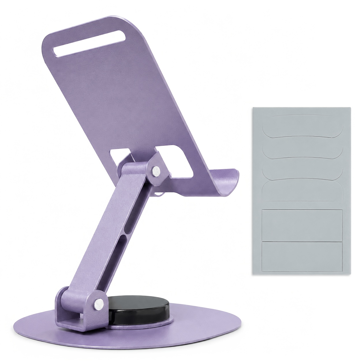 360-degree Rotating Metal Phone Stand Compact, Foldable, And Portable Desktop Stand For All Smartphones And Tablets; An Accessory