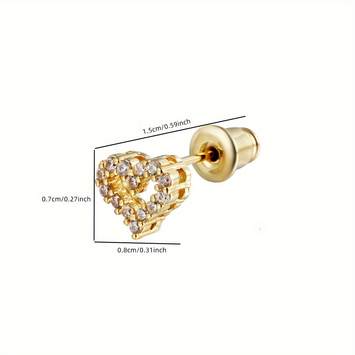 European Style Heart Shaped Copper Dangle Earrings for Ladies