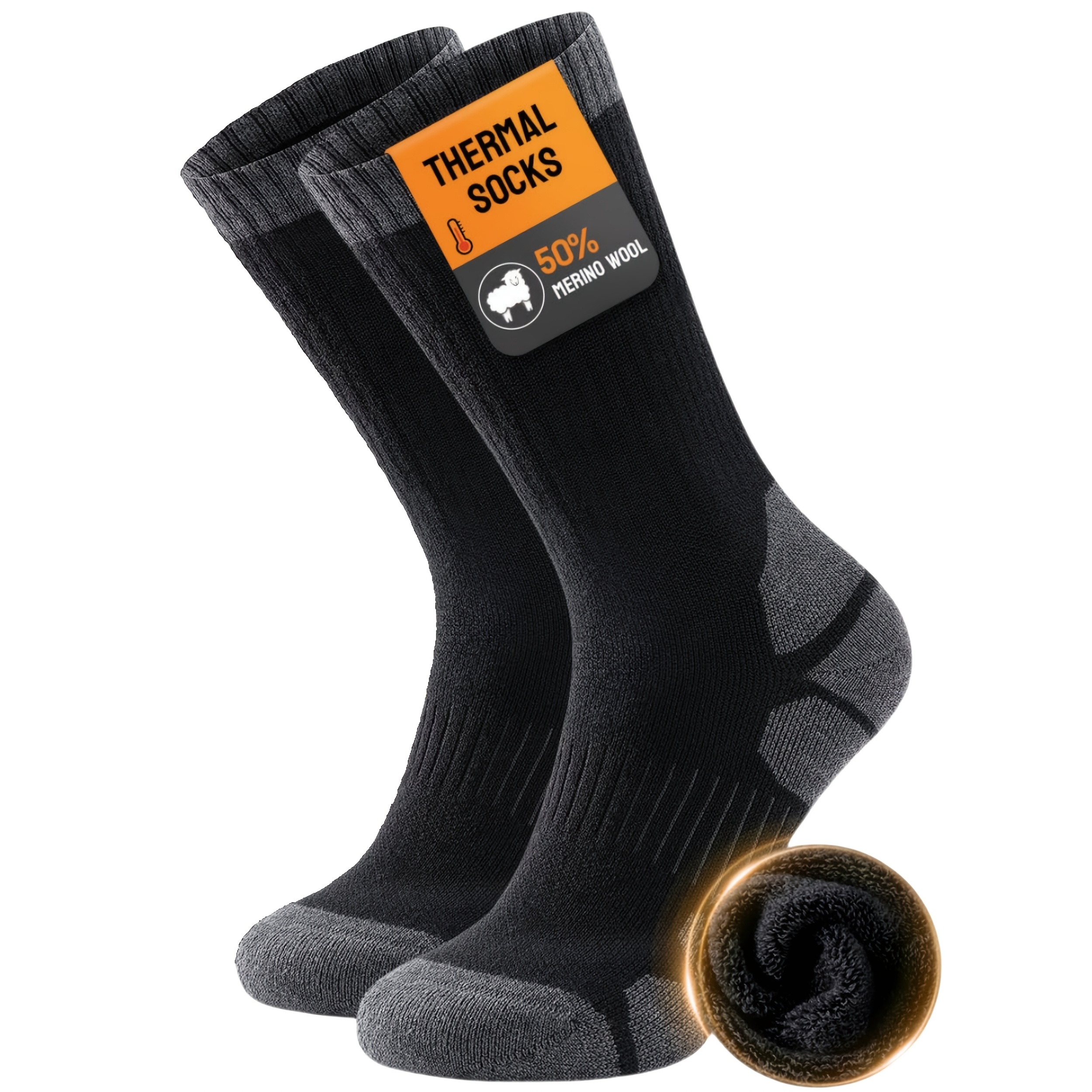 

1 Paire de Chaussettes Thermiques En Laine Merino Pour Hommes Et Femmes, Chaussettes Épaisses Et Chaudes Pour , , La Randonnée, À Pied, Et Les Sports de