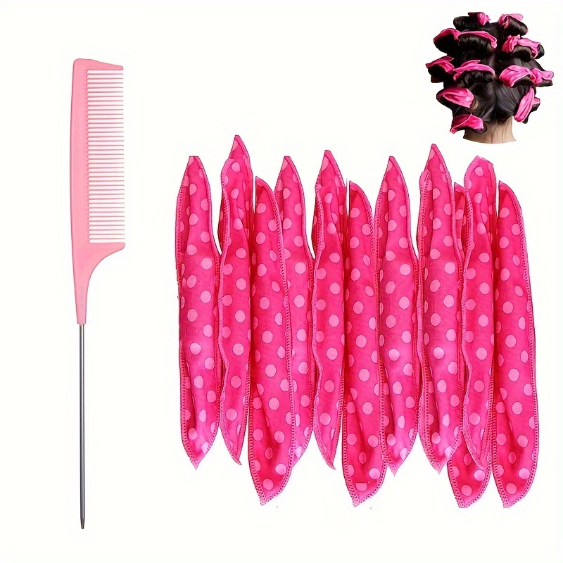 

Flexible No Heat Hair Curlers: Night Sleep Foam Overnight Sleeping Hair Rollers For Women - Soft Pillow Polka Dot Foam Curlers For Natural Curls And Waves - Diy Sponge Hair Styling Rollers Tools