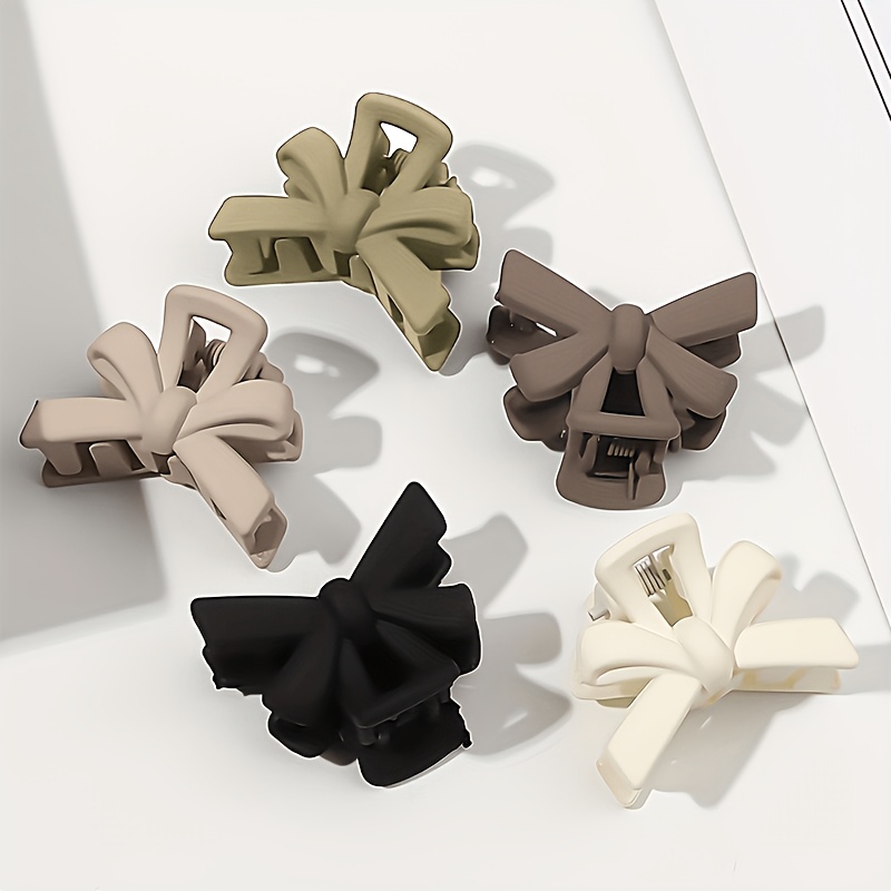5pcs/set Bowknot Shaped Hair Claw Clips, Nonslip Hair Clips For Women, Hair Accessory For Thick, Thin And Types