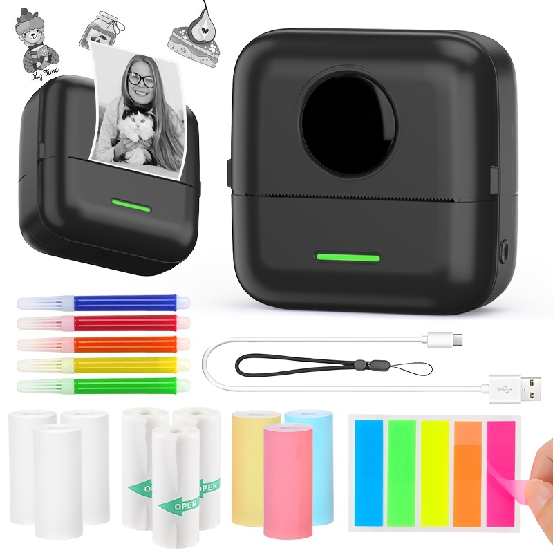 TEMU Micro Printer, Pocket Printer, Mini Sticker Printer, 36v Or Below, 800mah Lithium Battery, Usb Charging, Wireless Portable Receipt Printer