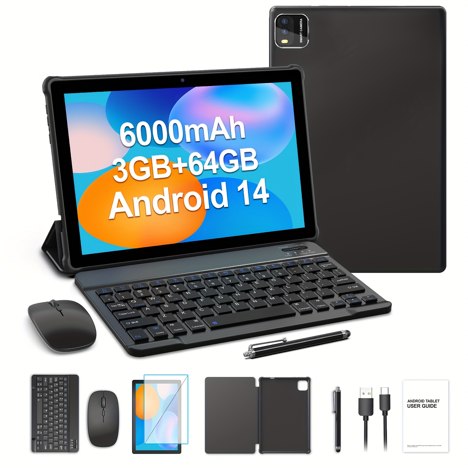 Temu 10.1-Inch 14 Tablet, 6Gb (3+3) , 64Gb Rom, -Core Rk3562 Cpu, 1Tb Expandable Storage, 2Mp+8Mp Dual Camera, 1280X800 Ips Display, 6000Mah Battery,-image