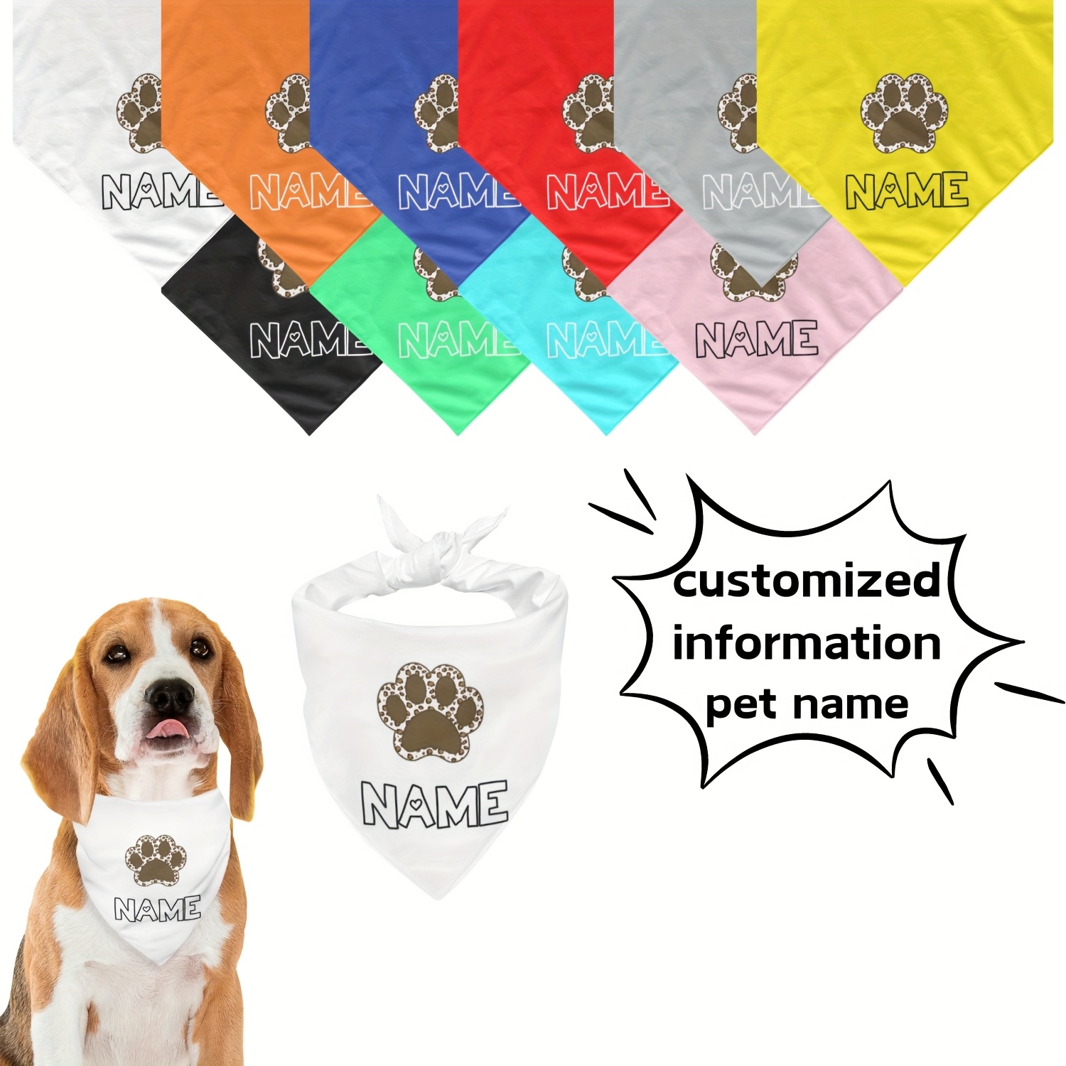 2er-Set Hundehalstücher – Weiches Polyester, Für Kleine Bis Große Hunde, Verstellbar