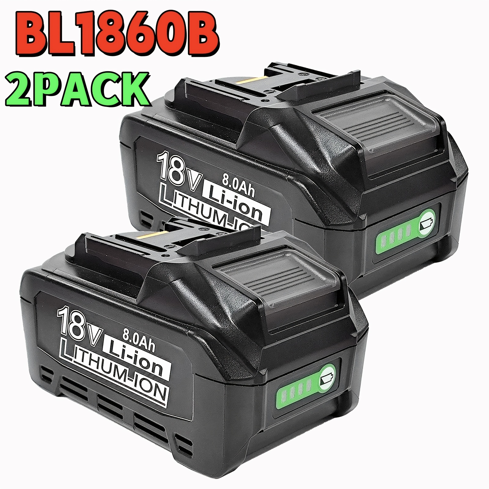 Image of 4-pack/2-pack/1-pack 8.0ah Bl1830b Replacement Battery For Makita 18v Li-ion Bl1850 Bl1850b Bl1830 Bl1860b Bl1845 Bl1835 Bl1815 194205-3 -400 Bl1866 0 Battery With Led Tool Battery