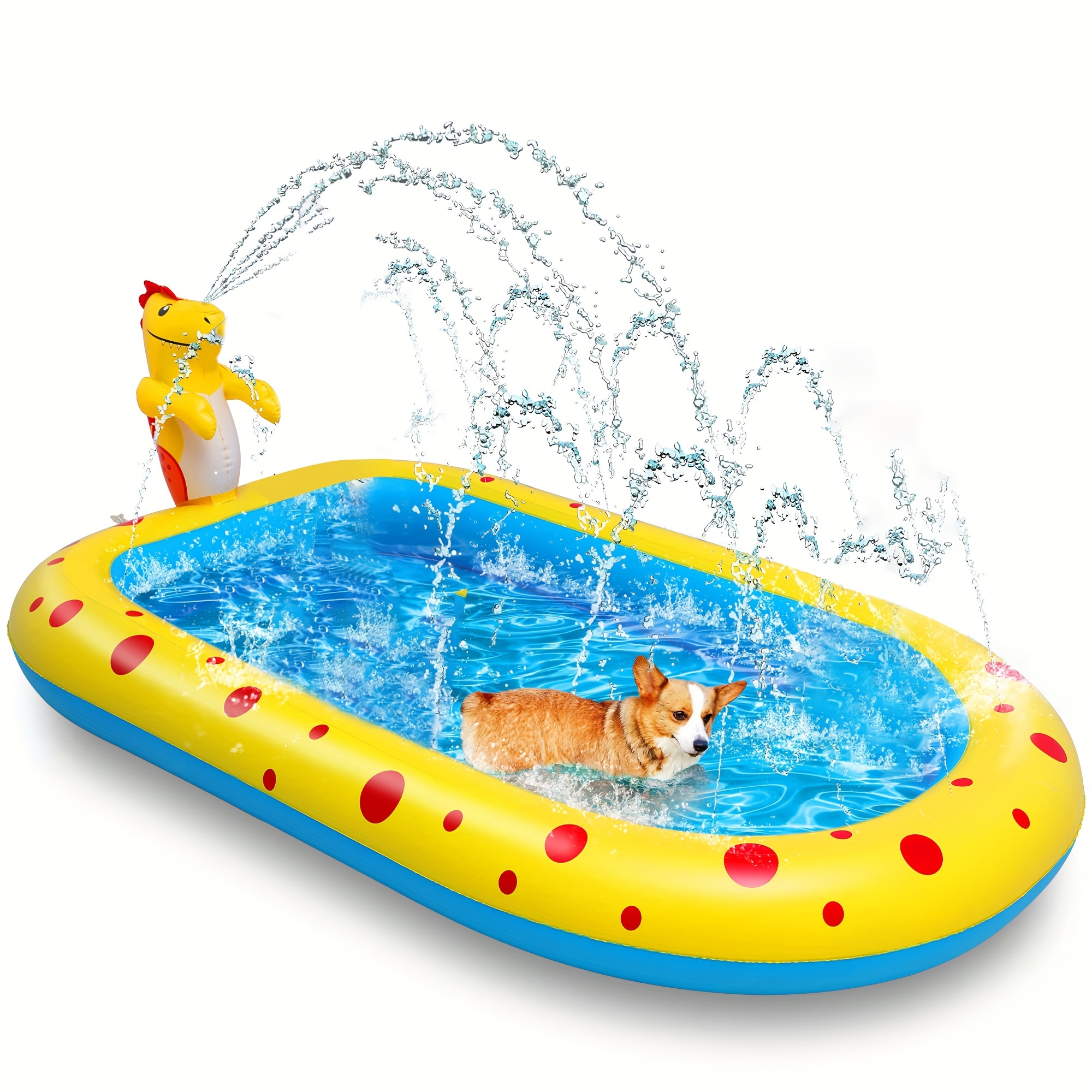 

Sprinkler Splash Pad, 67"x 40.5" Pet Pool Non-slip Thickened Sprinkler Pad Pool Summer Outdoor Water Pad For Dogs