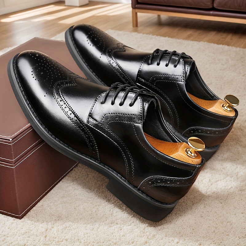 mens business casual faux leather shoes british style brogue  display picture 1