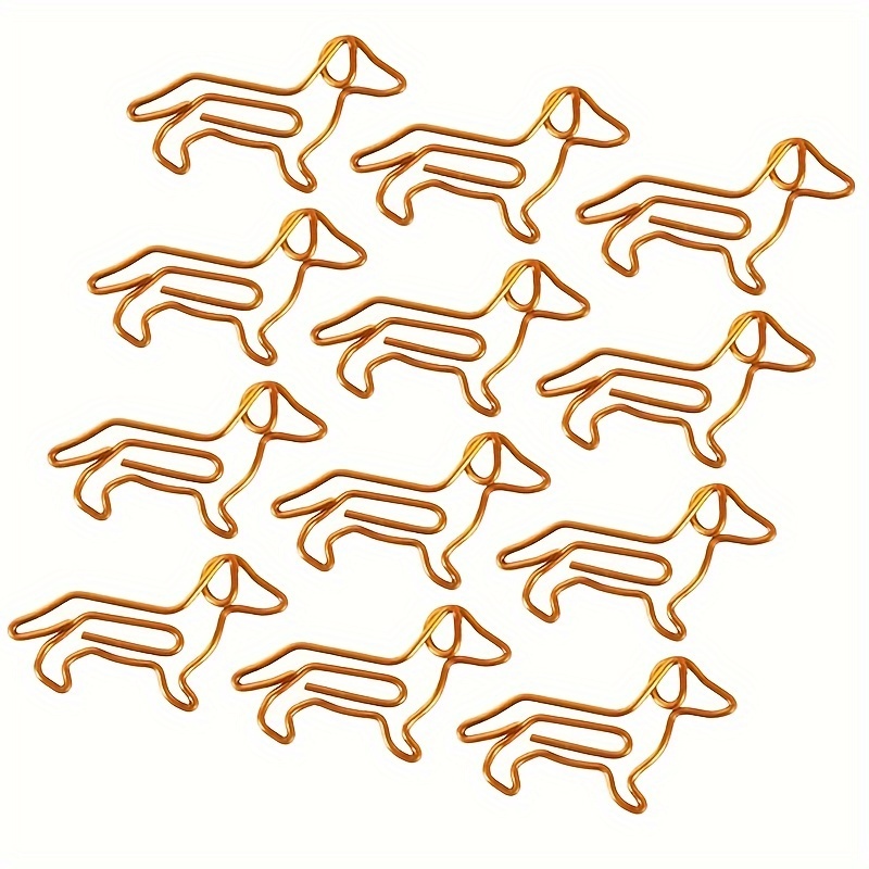 

10pcs Dog Dachshund Shape Paper Clips Bookmark Clips Planner Clips Page Marker Office Supplies Document Organizing Supplies