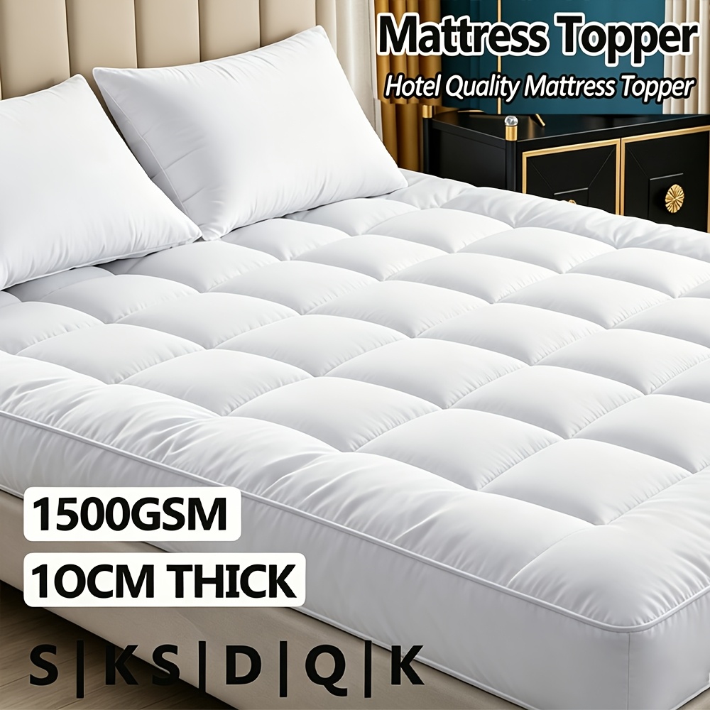 1500gsm   topper with   ultra   pad cover suitable for single   beds bamboo bedding 8 10cm mattress cover with straps   layer for  