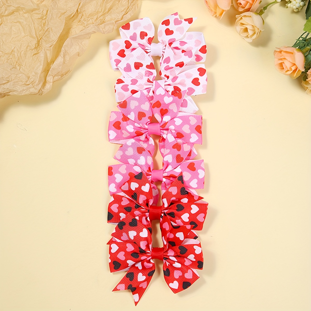 

6pcs/8pcs Printed Hair Clips With Bowknot, Side Clips, Hair Clips, Clips, Suitable For Daily, Vacation, Party, Holiday Gifts