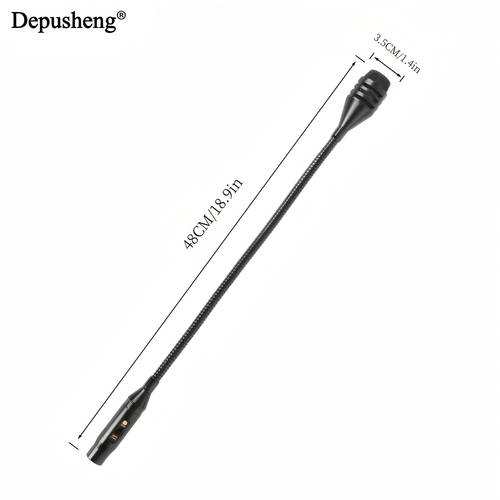 professional dj microphone with 360 adjustable gooseneck stand noise reduction xlr wired dynamic mic heavy duty metal construction 16 inch long arm with base flexible coiled cable for studio live sound podcasting gift for him