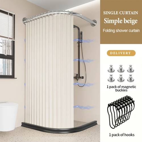 new fashionable high pressure folding shower curtain bathroom dry and wet partition curtain cabinet curtain multi purpose curtain