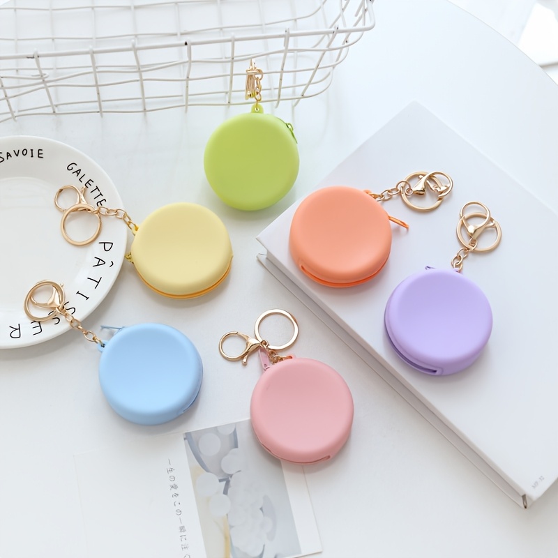 

1pc Silicone Mini Coin Purse For Women, Round Keychain Coin Pouch, Cute Coin Storage Bag For , Keys, And Jewelry, Hand Washable, No