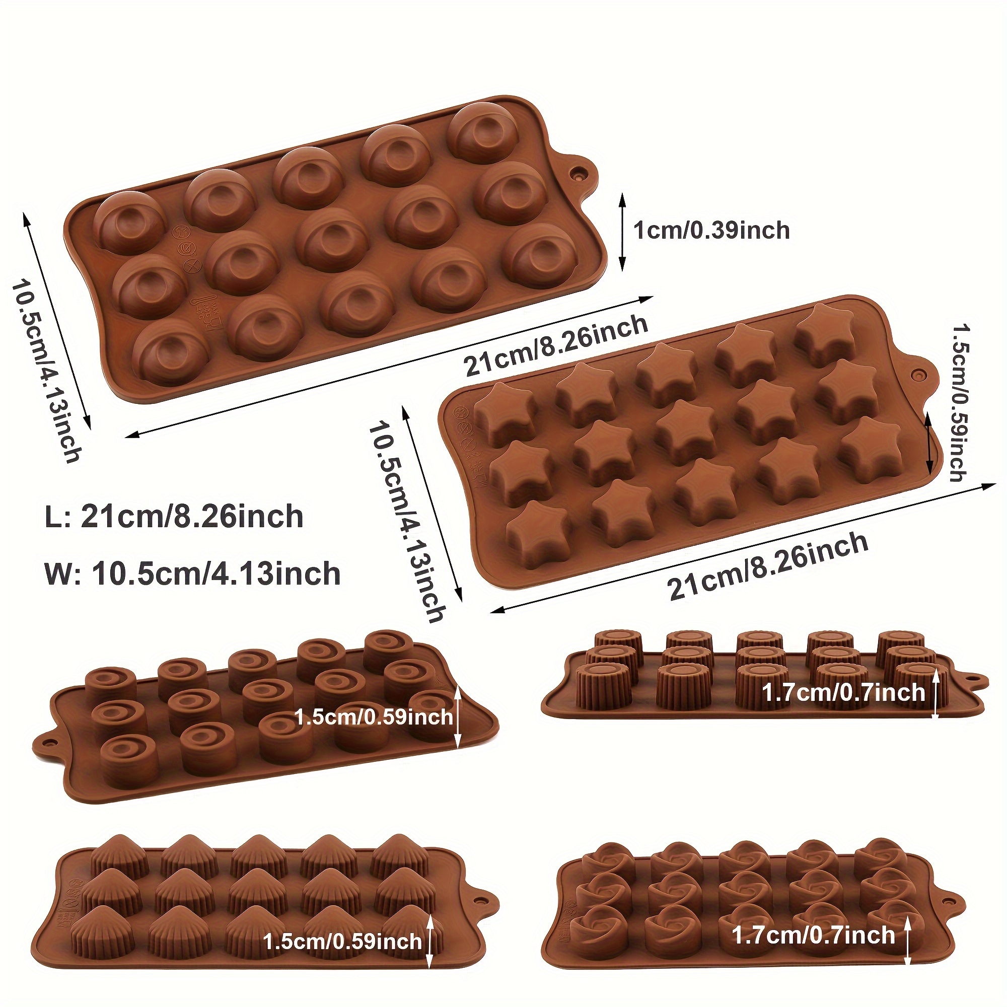 Image of 6pcs Silicone Mold Set, Classic Square Sugar Cube Baking Molds, Candy Molds In Shapes