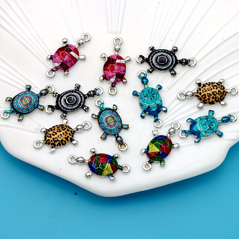6pcs/12pcs Mix Small Business Supplies White Plated Enamel Color Connector Charm For Jewelry Making Bracelet Additions Handmade Craft