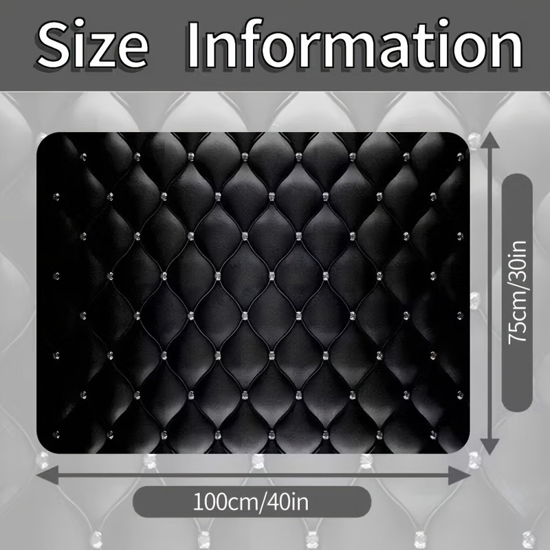 TEMU 1 tapis de coffre noire à motif diamant tendance - Revêtement de sol durable en polyester, idéal pour les quotidiens, le chargement et le